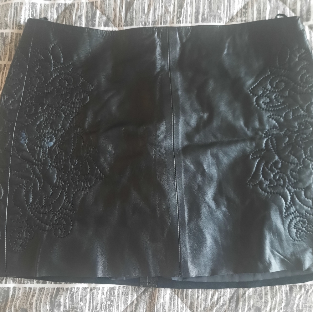 Zara Black Faux Leather Miniskirt